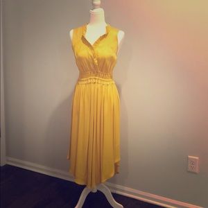 Anthropologie Maeve Mango yellow dress Size L